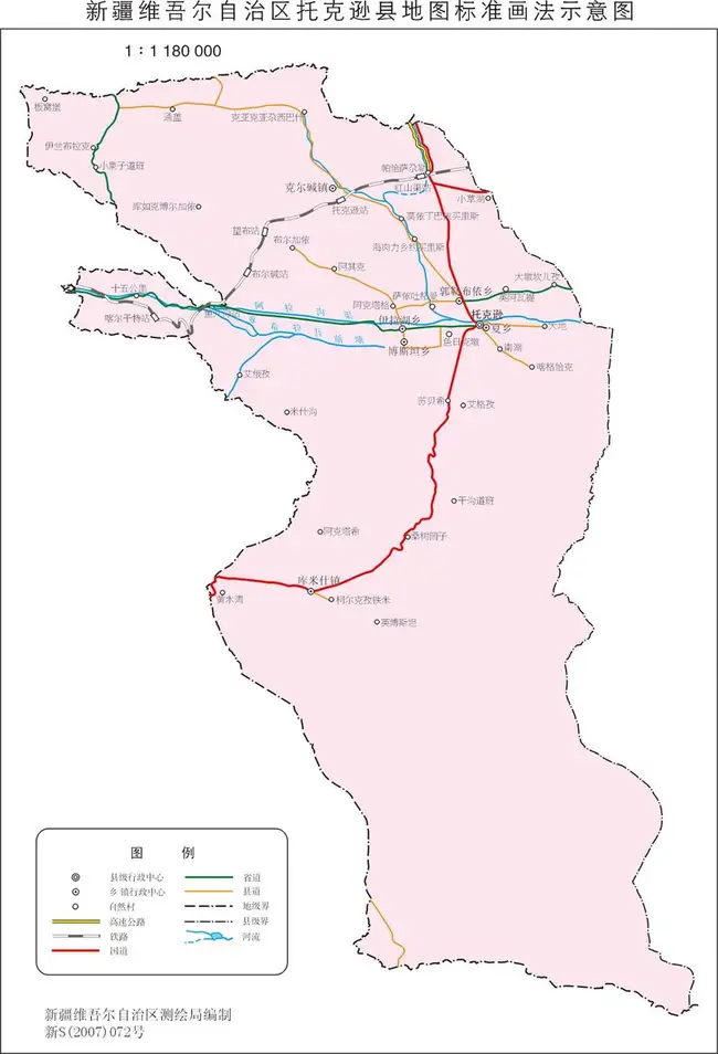 新疆托克逊县地图