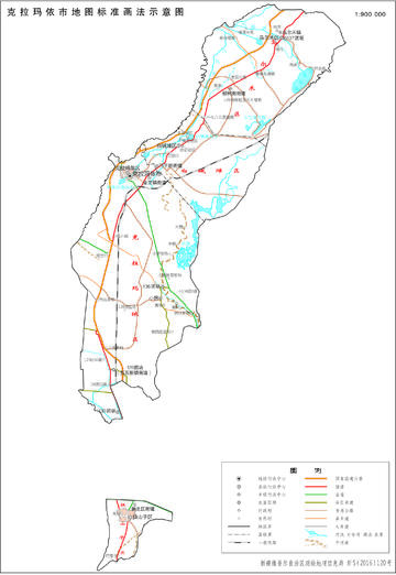 新疆克拉玛依市政区地图,图二