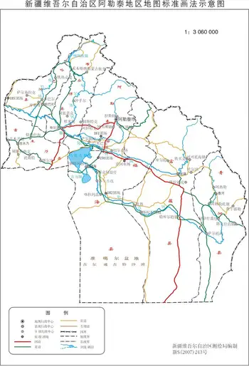 新疆阿勒泰地区政区地图,图二