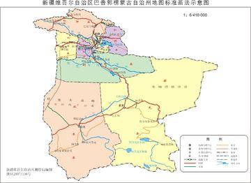 新疆巴音郭楞蒙古自治州政区地图,图一