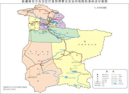 新疆巴音郭楞蒙古自治州政区地图