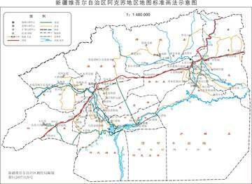 新疆阿克苏地区政区地图,图二