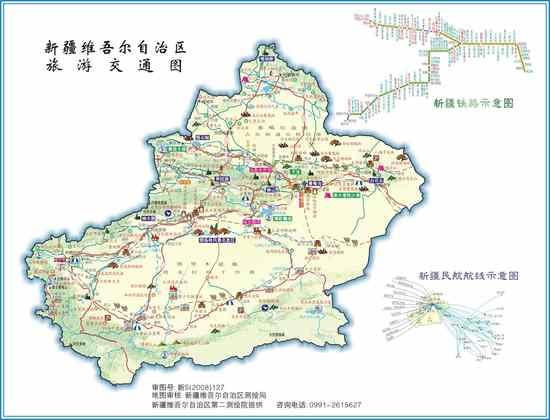 新疆旅游交通地图