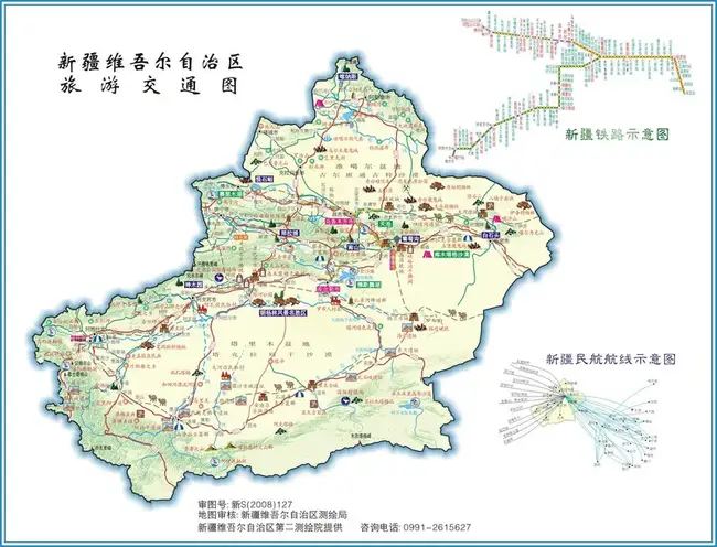 新疆旅游交通地图