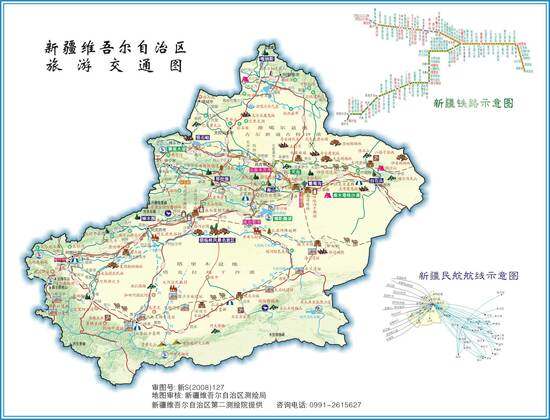新疆旅游交通地图