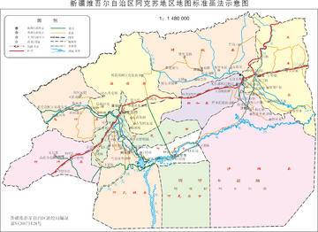 新疆阿克苏地区政区地图,图一