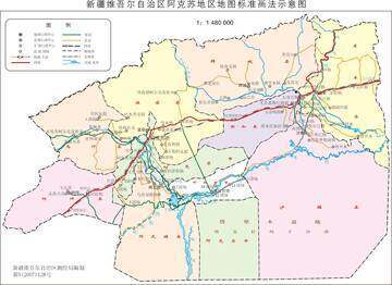 新疆阿克苏地区政区地图,图一