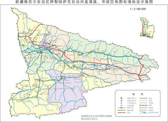 新疆伊犁州直辖县市地图