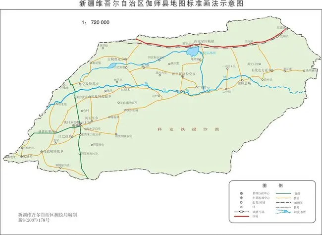 新疆伽师县地图