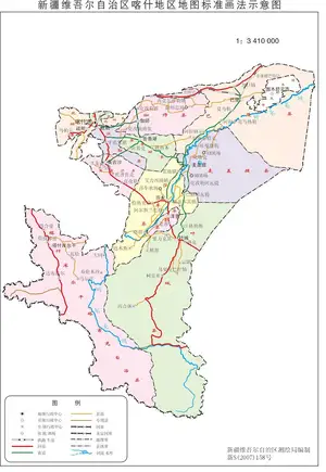 新疆喀什地区政区地图