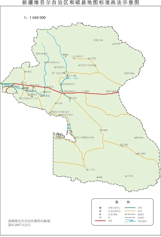 新疆和硕县地图