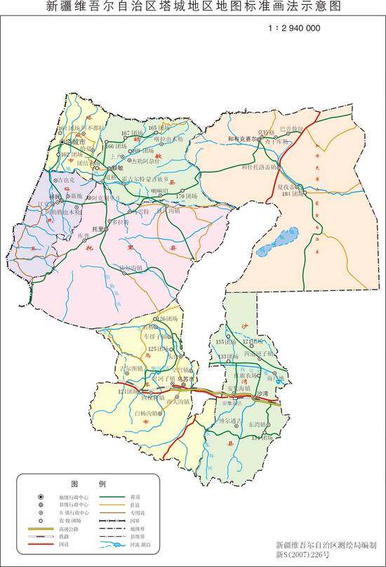 新疆塔城地区政区地图