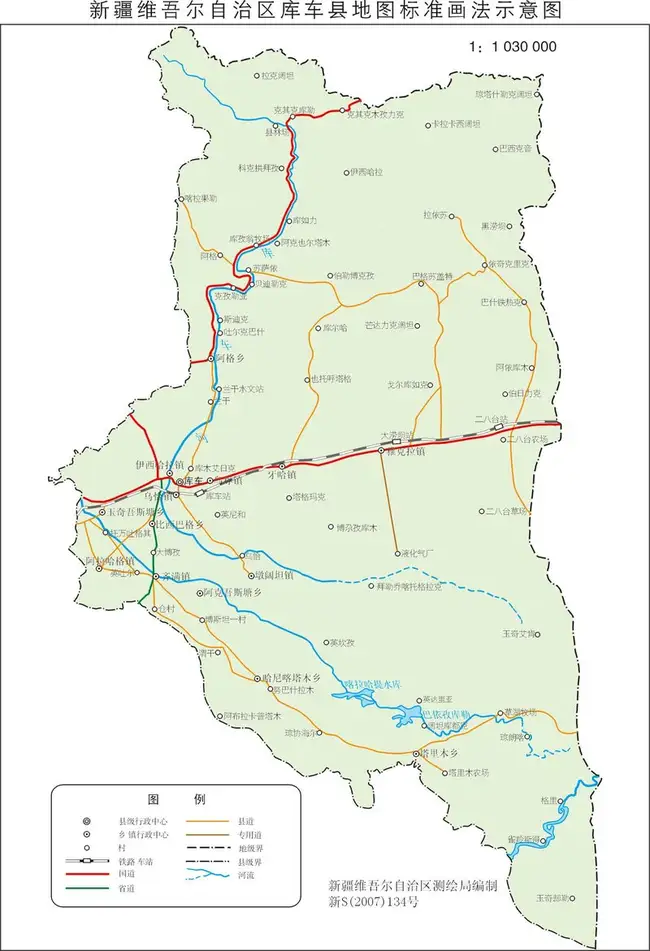 新疆库车县地图