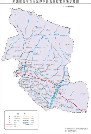 新疆伊宁县地图