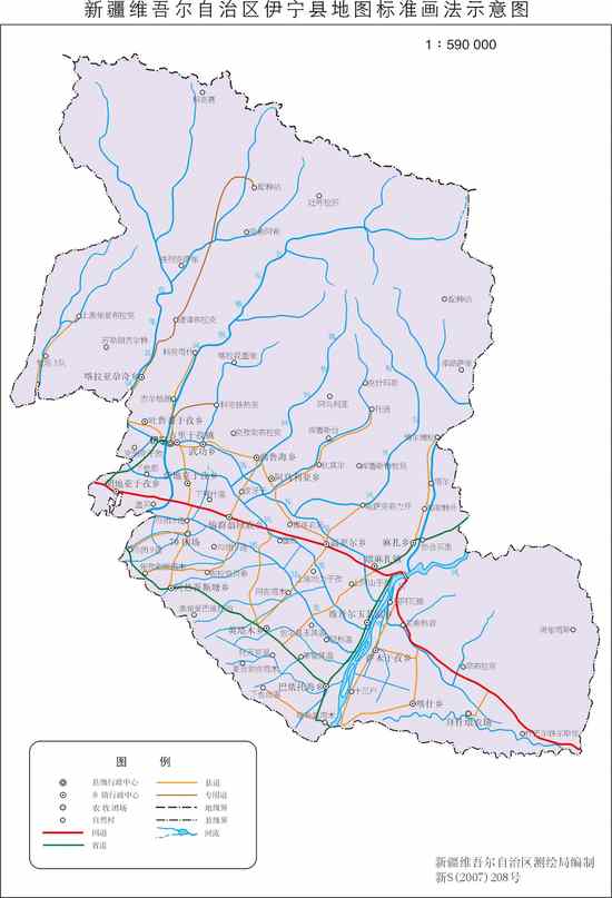 新疆伊宁县地图