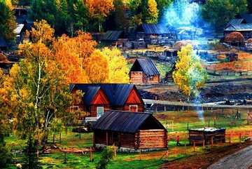 新疆阿勒泰图瓦村落,图一